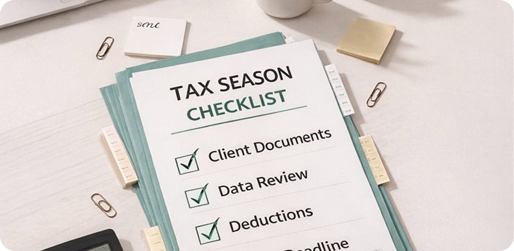 Tax season checklist template for Canadian bookkeeping firms