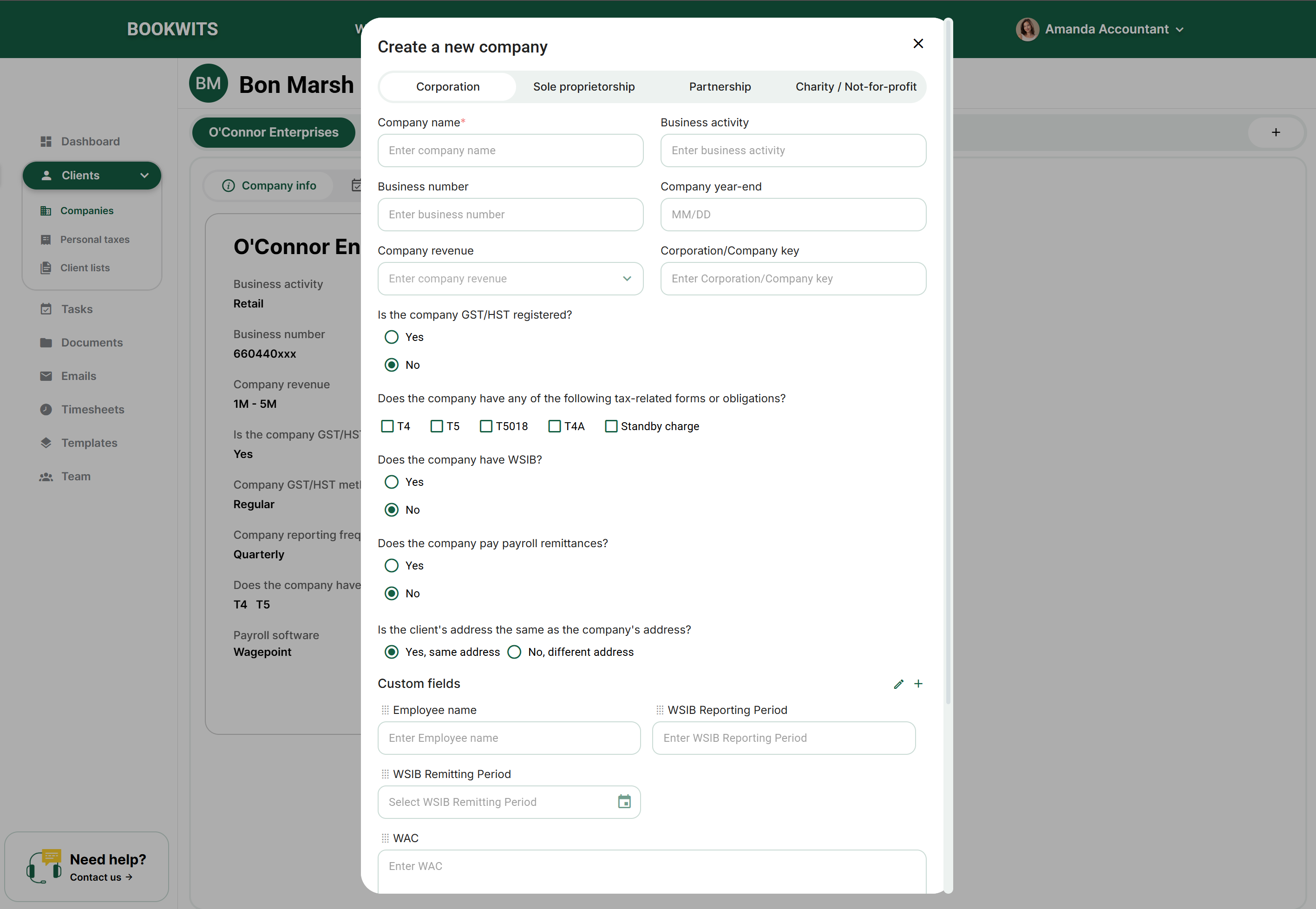 Screen reference: 4) Add Business Information (Companies)