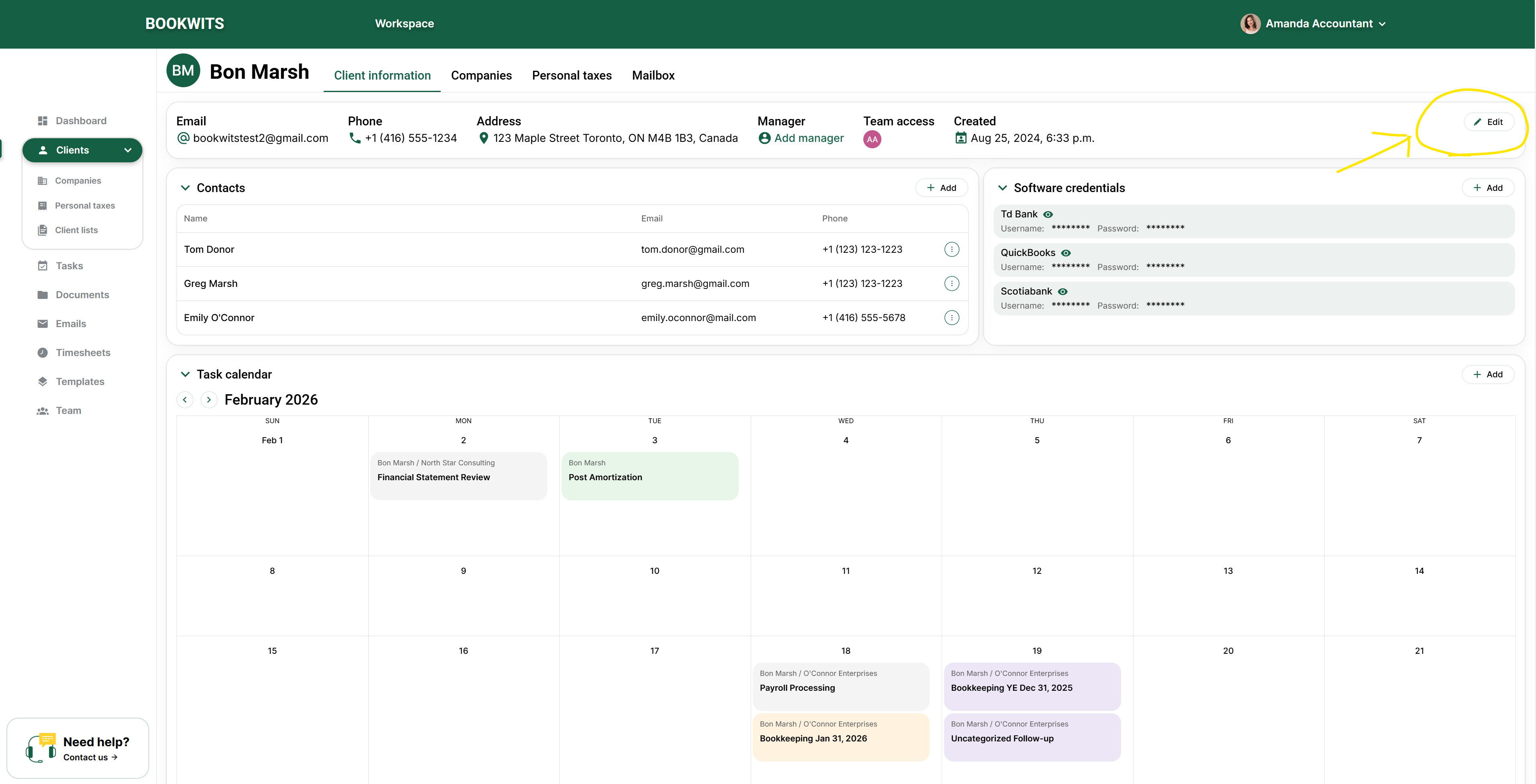 Screen reference: 2) Edit a Client’s Information