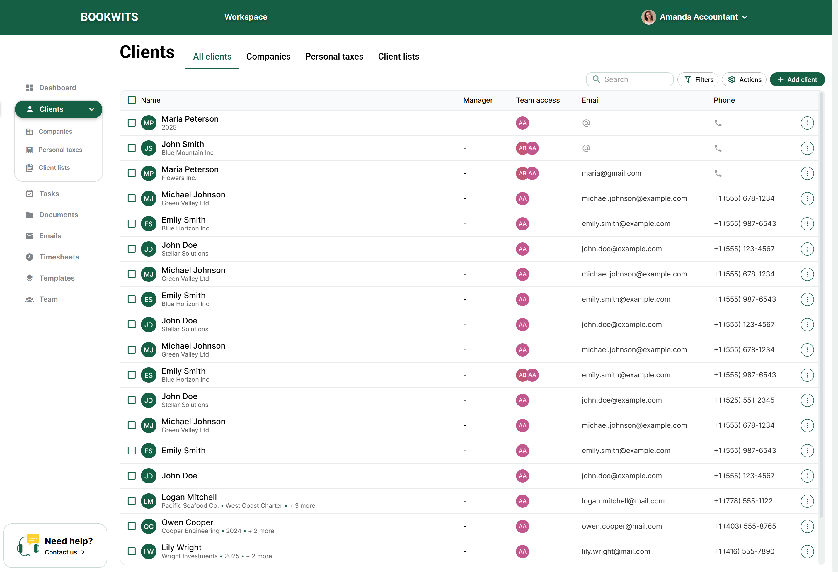 Screen reference: 1) Add a New Client