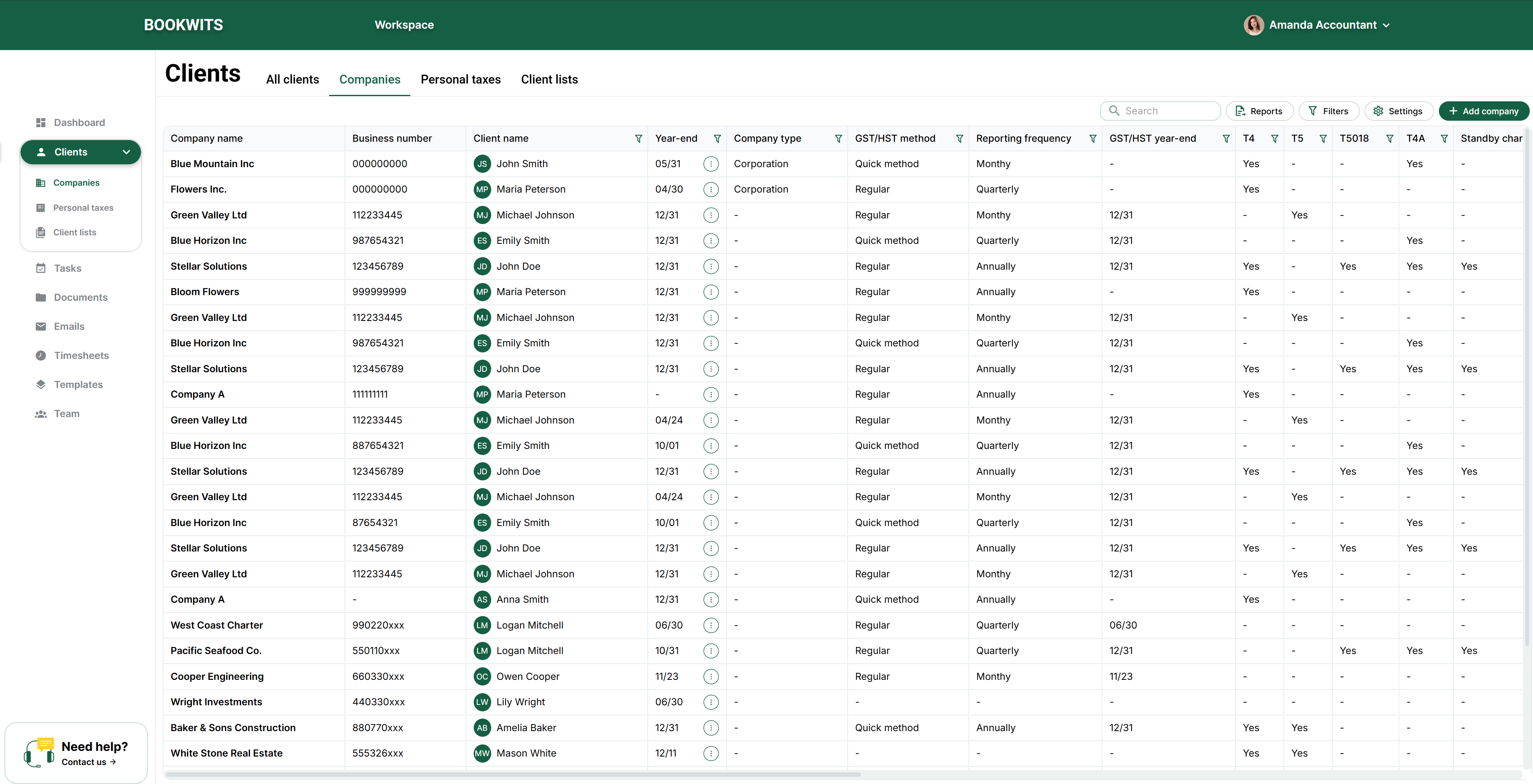 Screen reference: 7) Understand All Clients vs Companies vs Personal Taxes