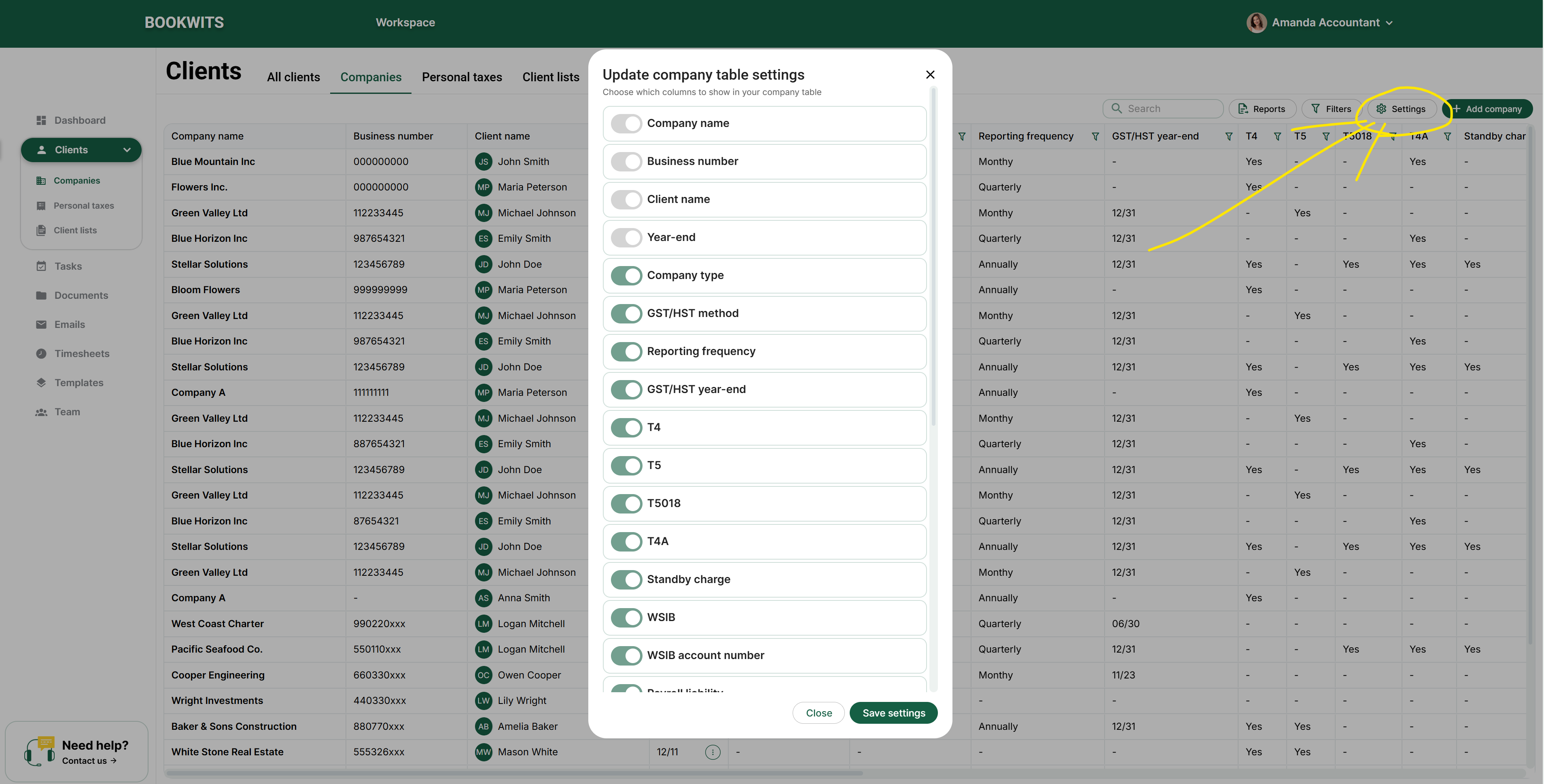 Screen reference: 8) Customize Tables (Hide Columns / Pick Fields)