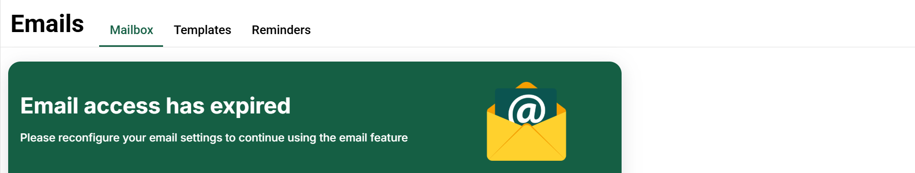 Mailbox authorization notice and reconnection control