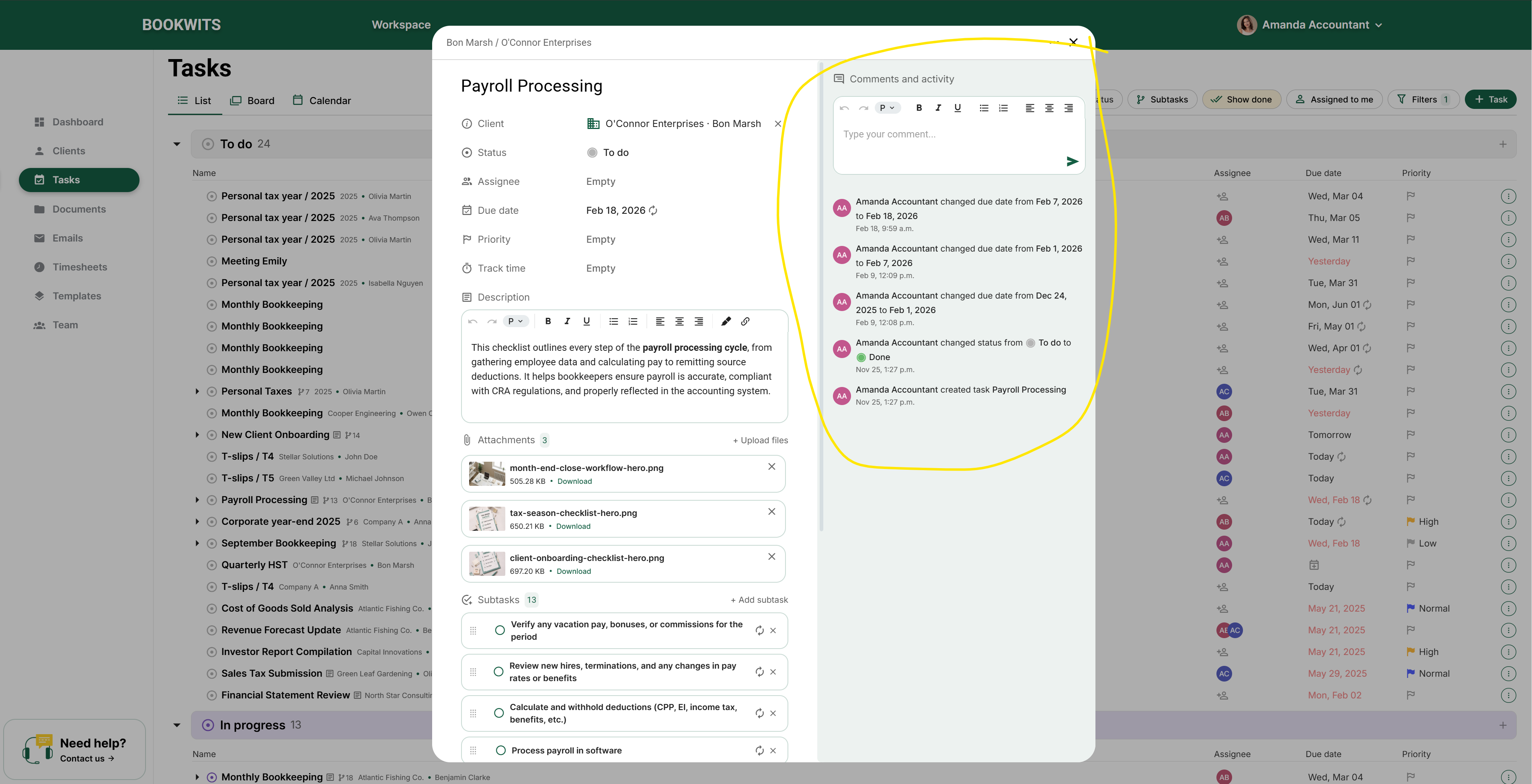 Task activity