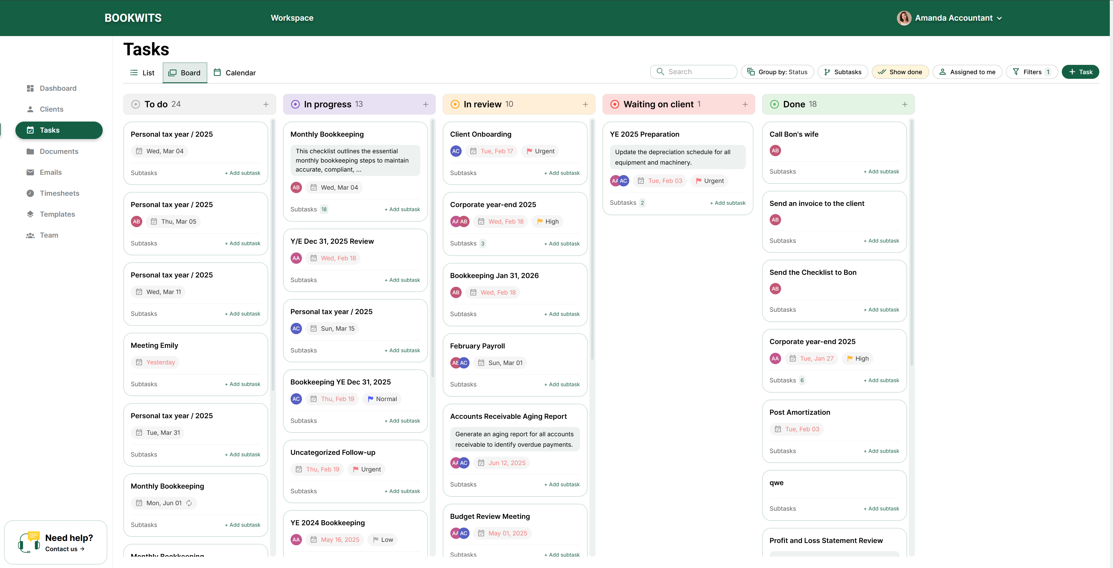 Tasks board