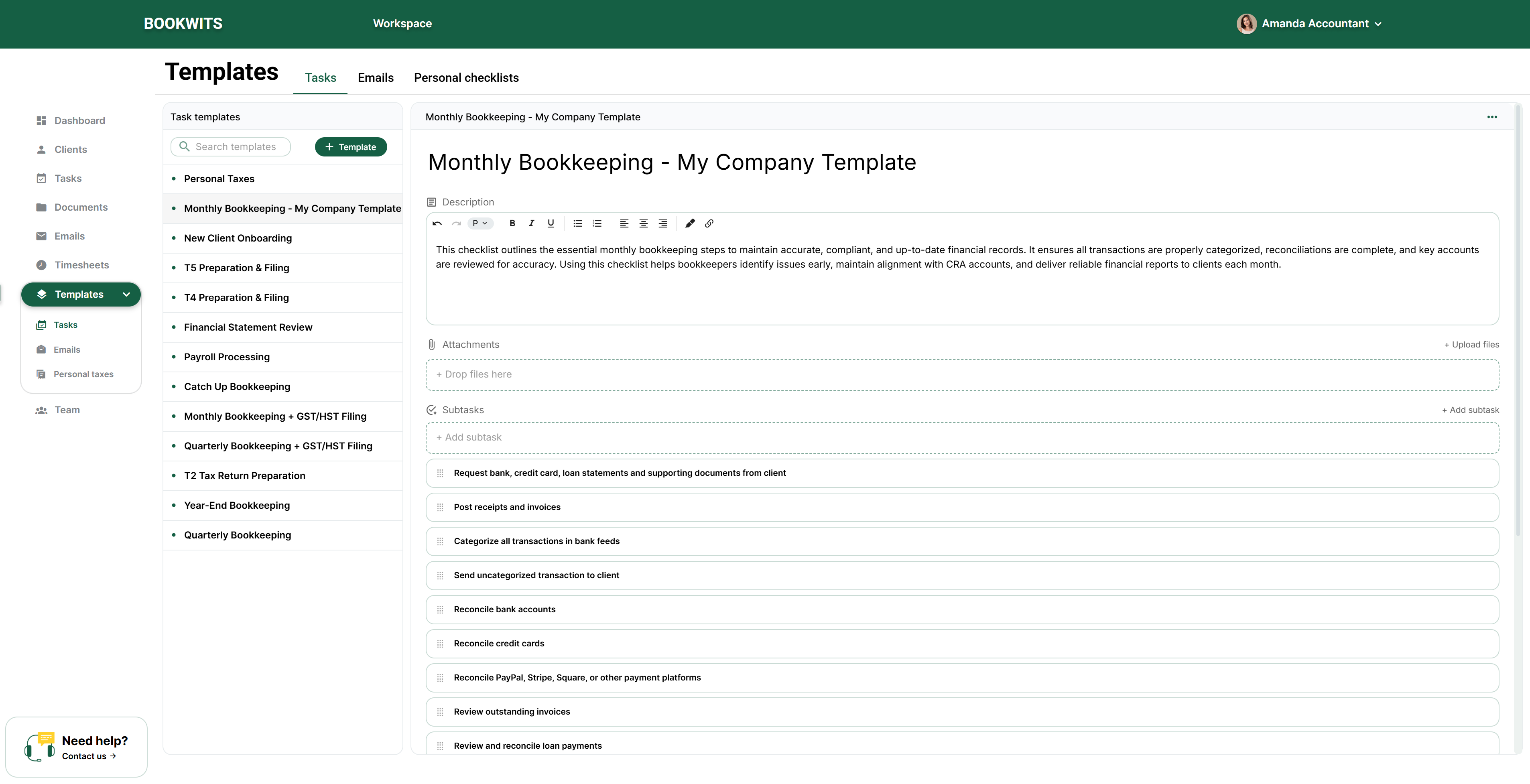 Task templates